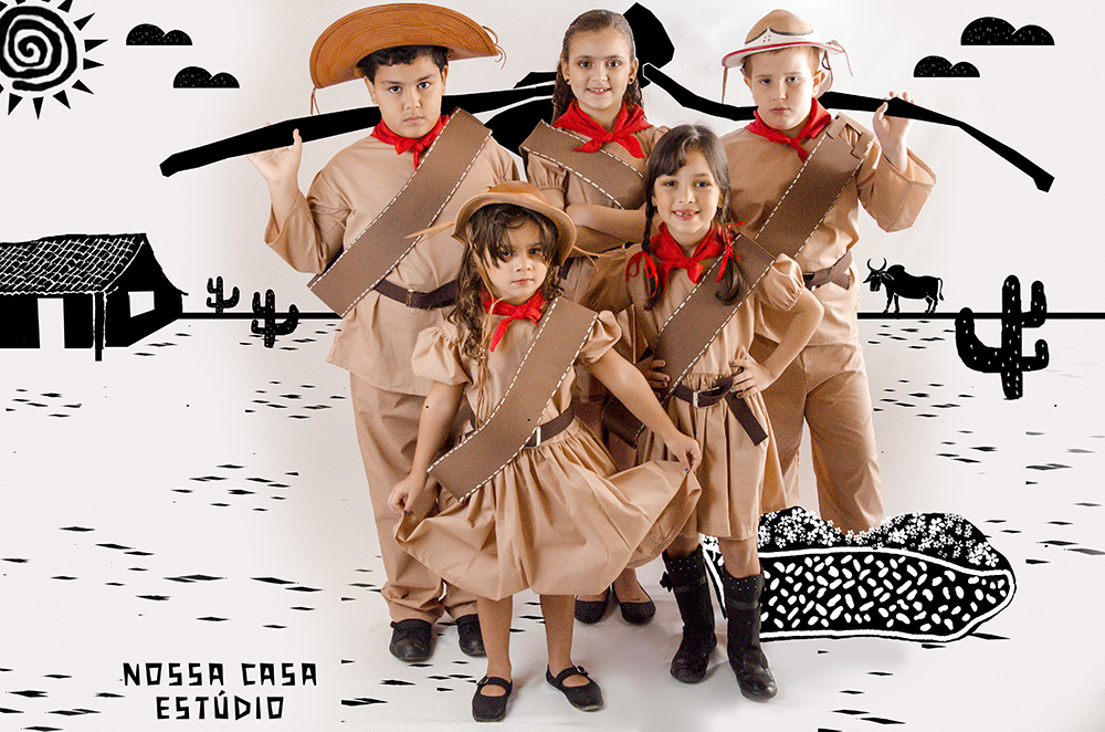 ensaio fotográfico projeto luzes do sertão crianças ilustração cordel lampião maria bonita cangaceiro são joão rio de janeiro Niterói são Gonçalo