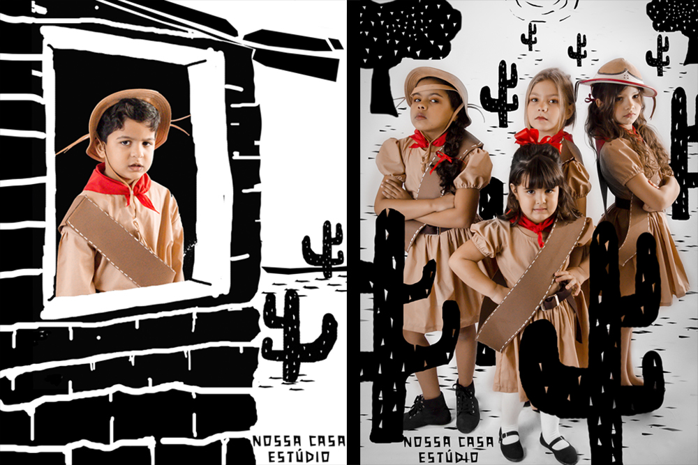 ensaio fotográfico projeto luzes do sertão crianças ilustração cordel lampião maria bonita cangaceiro são joão rio de janeiro Niterói são Gonçalo