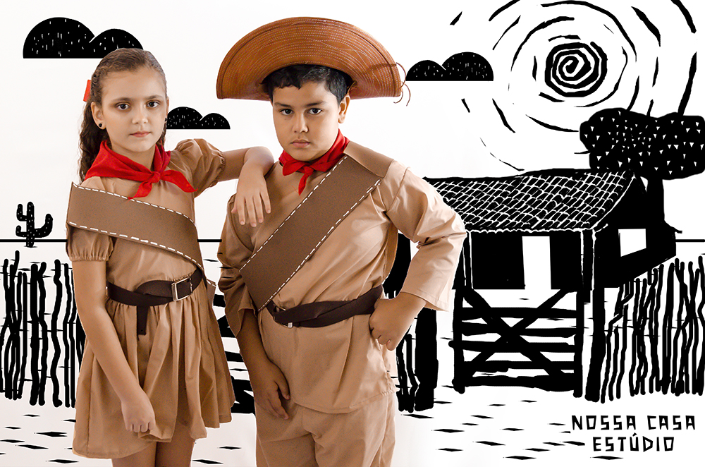 ensaio fotográfico projeto luzes do sertão crianças ilustração cordel lampião maria bonita cangaceiro são joão rio de janeiro Niterói são Gonçalo