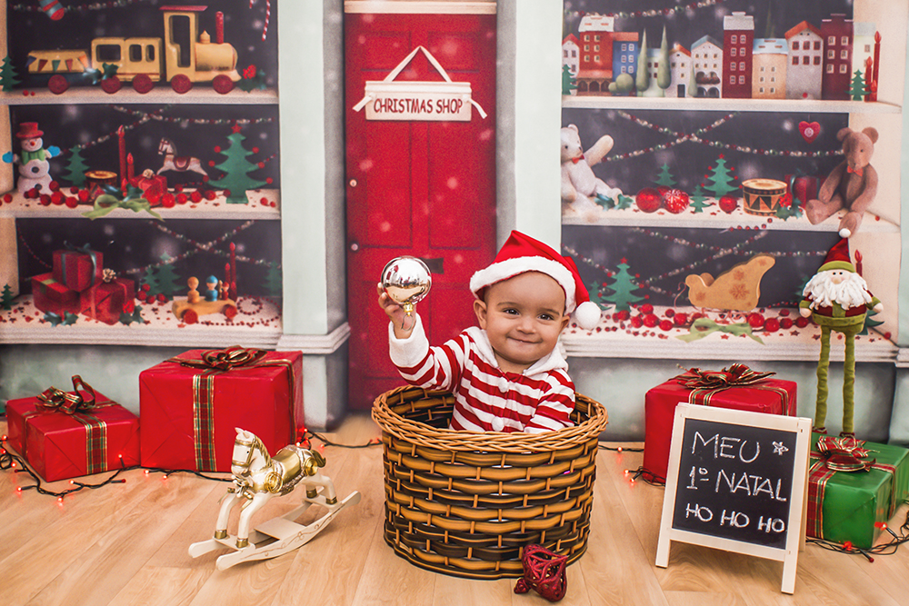 ensaio fotográfico natal bebe infantil miniensaio papai noel loja brinquedo book fotografia closes retrato rio de janeiro niteroi são Gonçalo