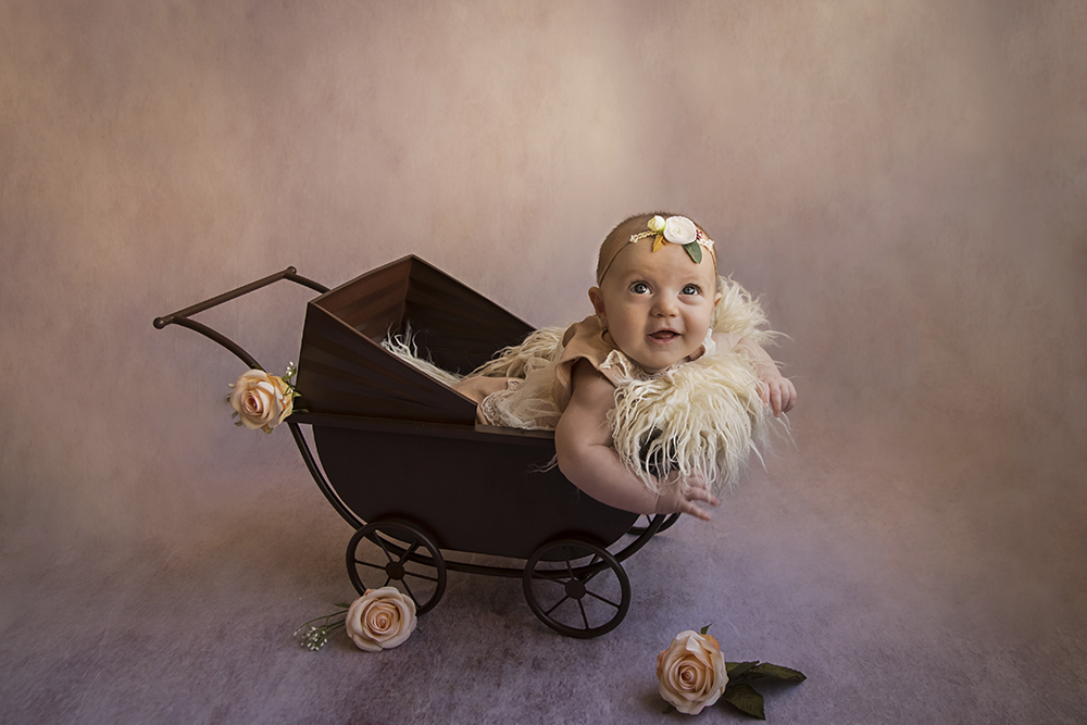 ensaio fotografico menina bebe infantil  book fotografia acompanhamento trimestral interno studio carrinho vintage retrô flores rio de janeiro niteroi são Gonçalo