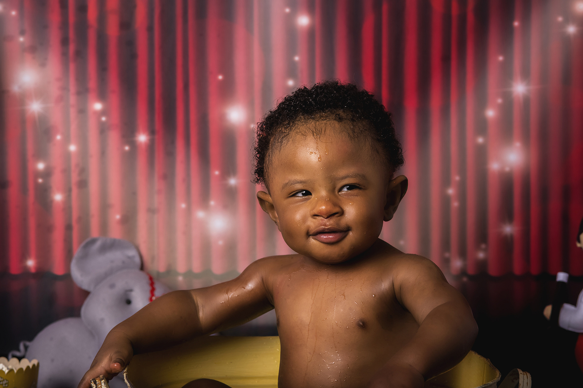 Ensaio smash the cake, ensaio bebê, fotógrafa em Niterói, smash the cake Niterói, smash the cake Rio de Janeiro, smash the cake São Goncalo, smash the cake temático, nossa casa petit, ensaio fotográfico, sessão fotográfica, circo tradicional, splash