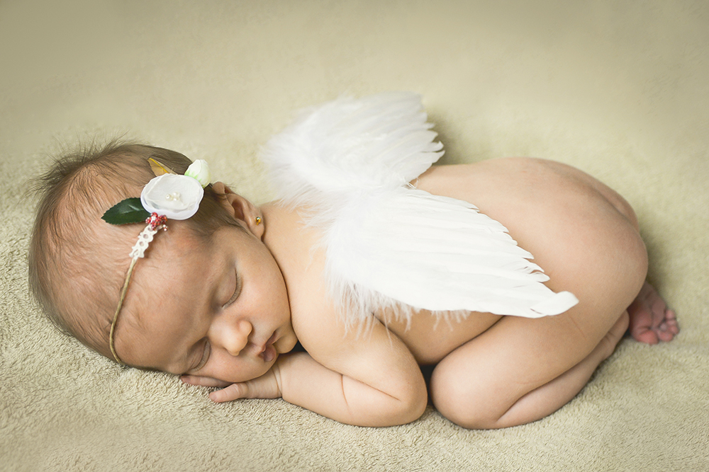 ensaio fotográfico newborn menina bebe recém nascida book fotográfico fotografia estúdio rio de janeiro niteroi são Gonçalo pose bundinha com asas