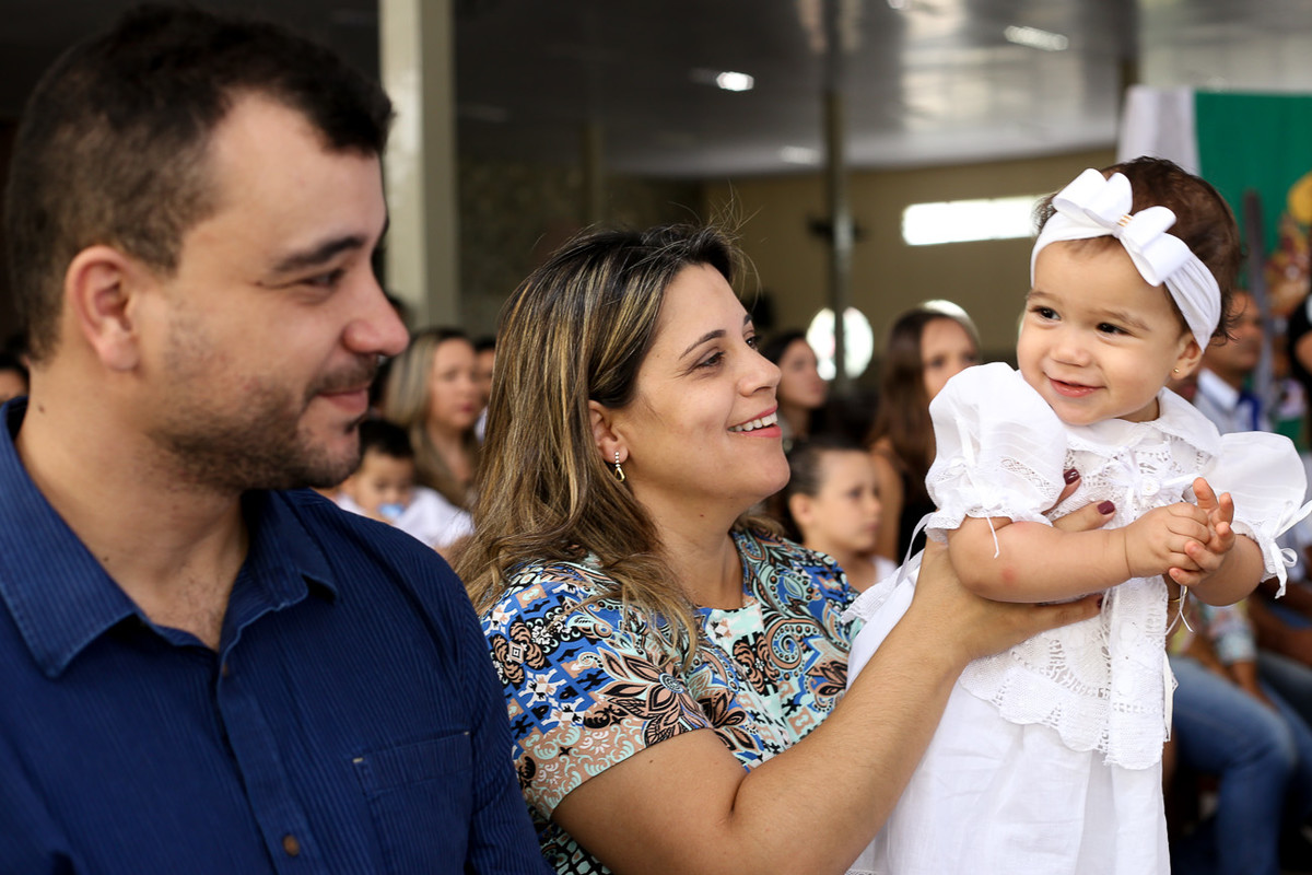 família no batizado da Maria Eduarda