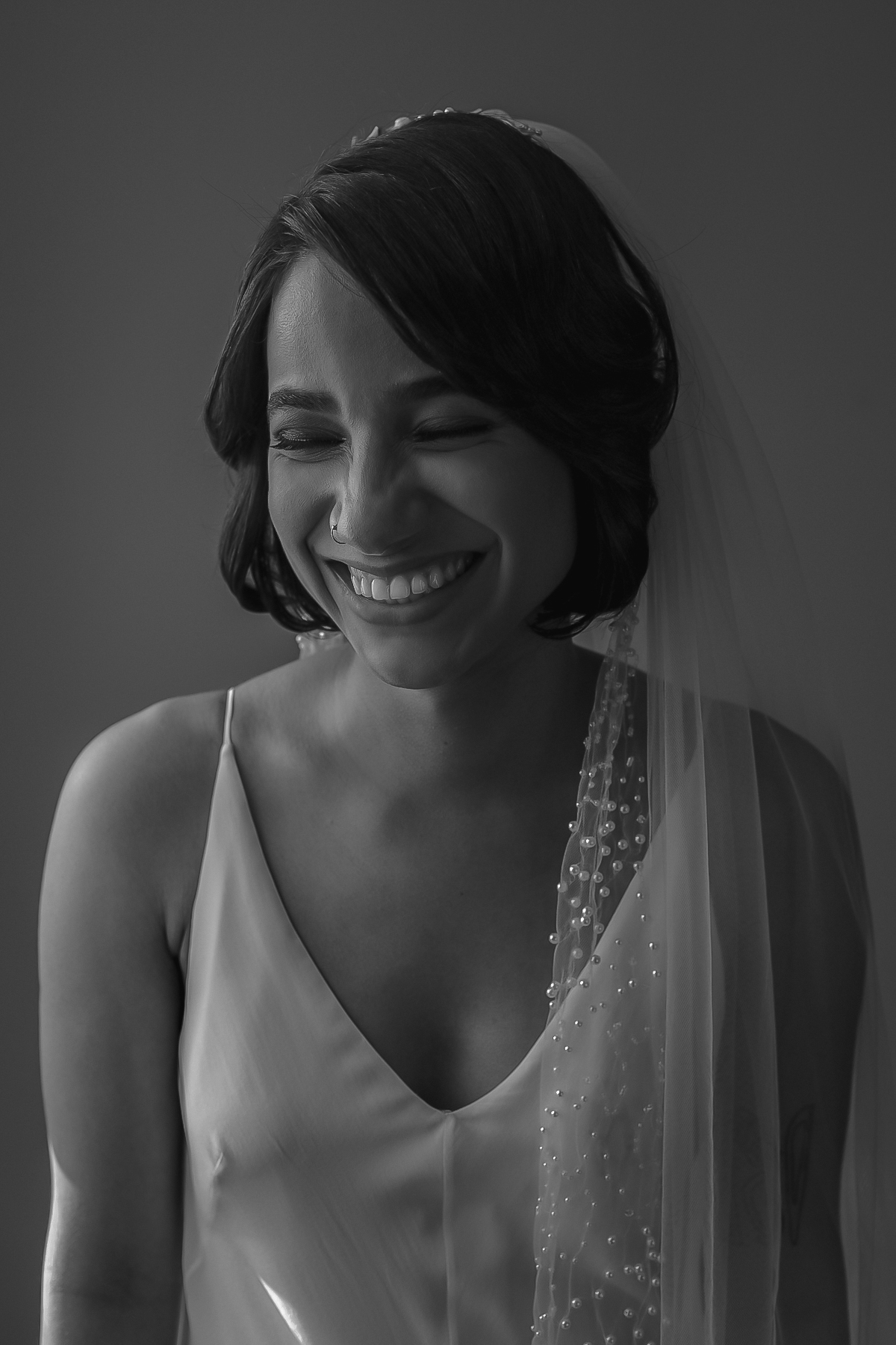 retrato da noiva sorrindo