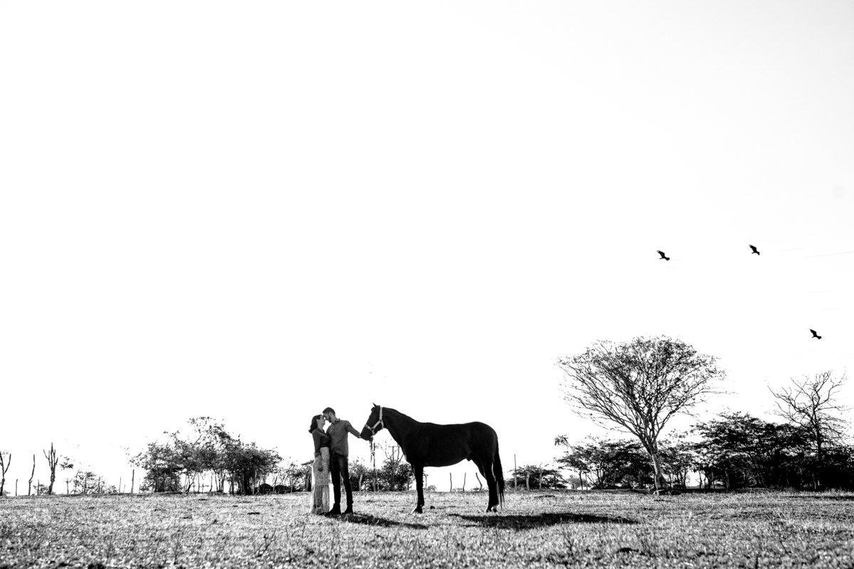 foto de casal com cavalo. Ensaio de pre casamento 