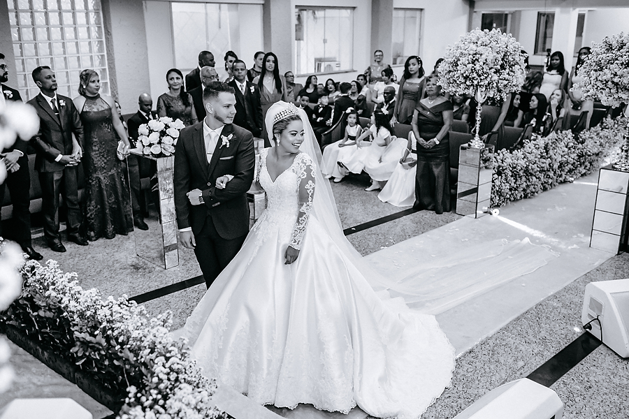foto preto e branco de casamento