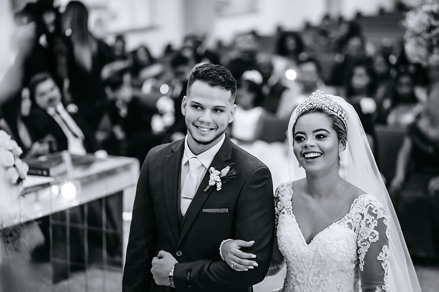 foto preto e branco de casamento