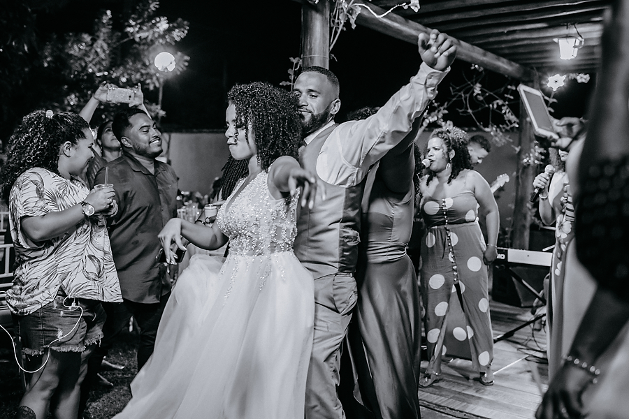 foto preto e branco na festa de casamento