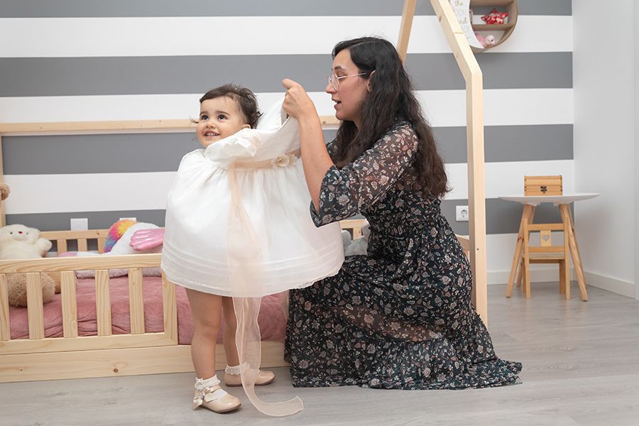 A vestir-me para o meu Batizado