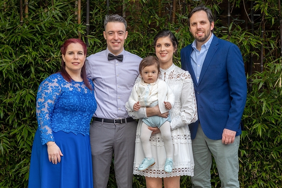 Com os meus padrinhos e pais