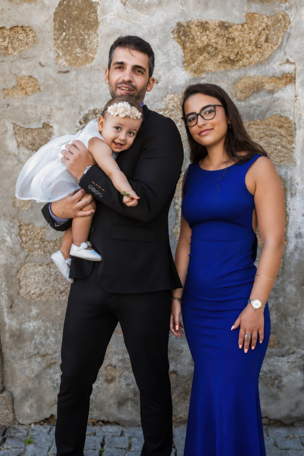 com a minha irmã e com o meu Pai