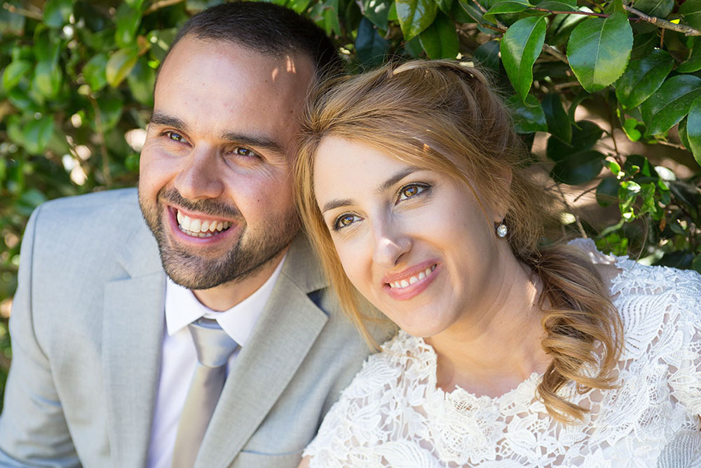 Os noivos no jardim da Casa da Ínsua - Penalva do Castelo