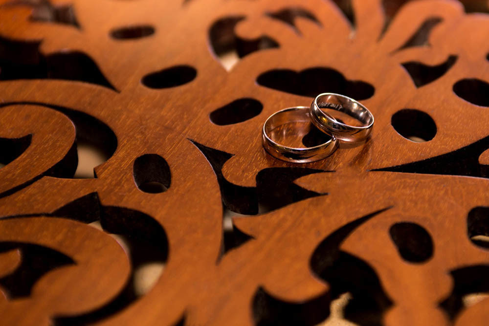 As alianças dos noivos na Casa da Ínsua - Penalva do Castelo