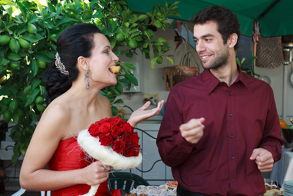 a noiva com os convidados