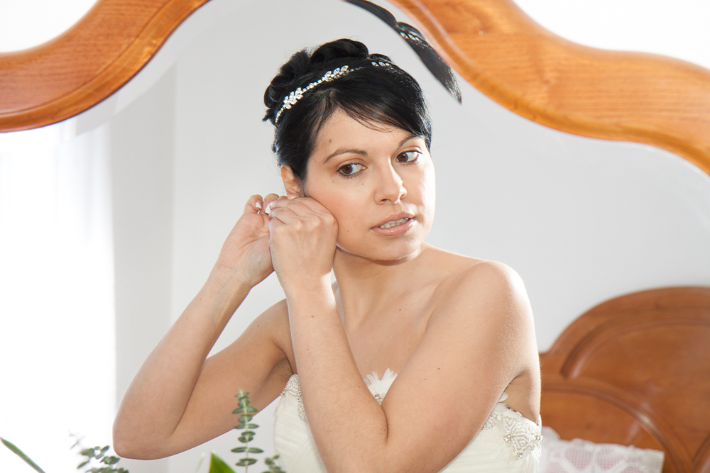 A noiva nos preparativos para o Casamento