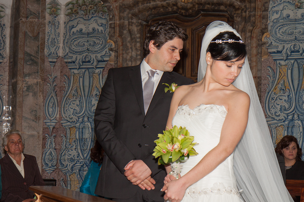 Os noivos na Igreja do Terceiros - Viseu