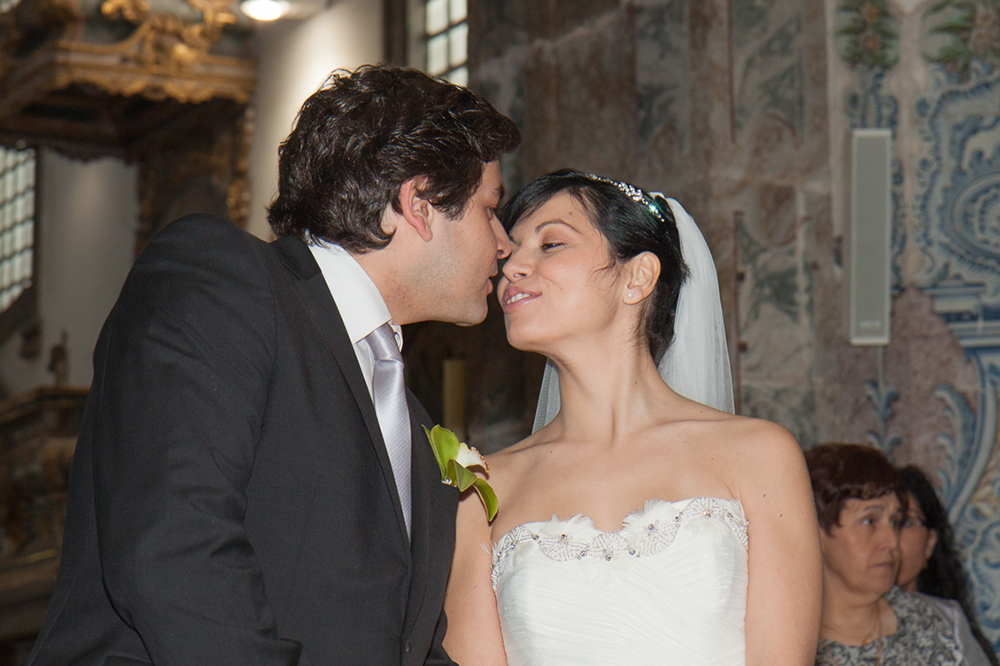 Os noivos na Igreja do Terceiros - Viseu