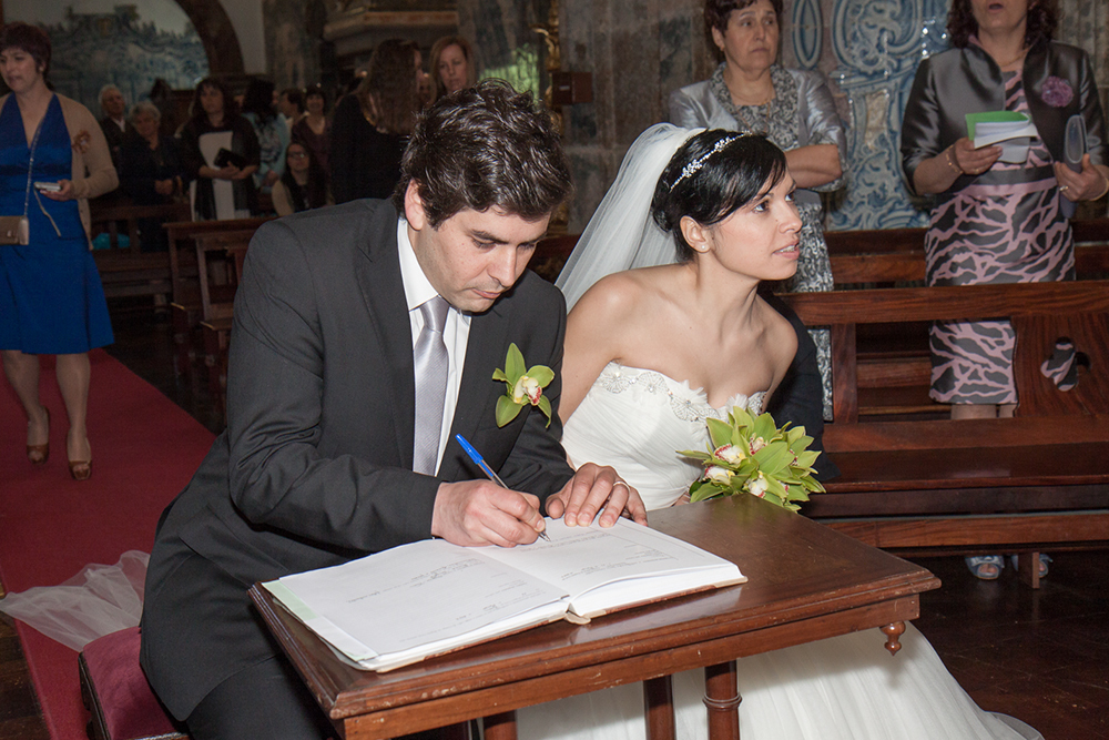 Os noivos na Igreja do Terceiros - Viseu