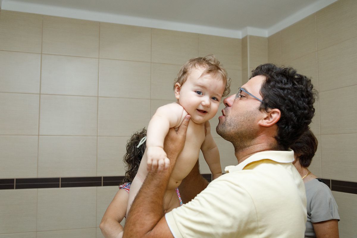 O Pai e o Zé Pedro depois do banho