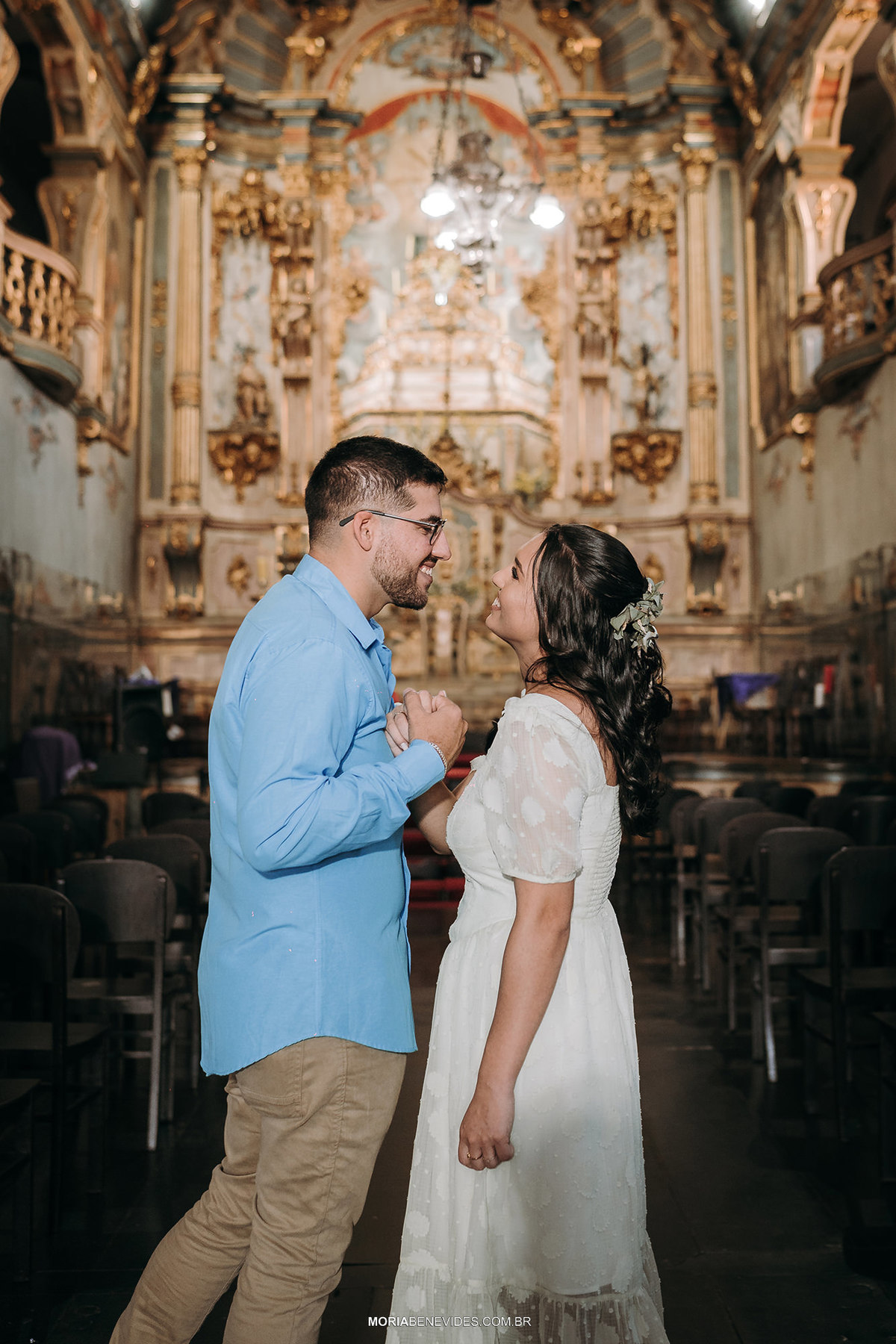 Fotografia de Pré-Wedding - Igreja Matriz de Santo Antônio - Santa Bárbara -MG