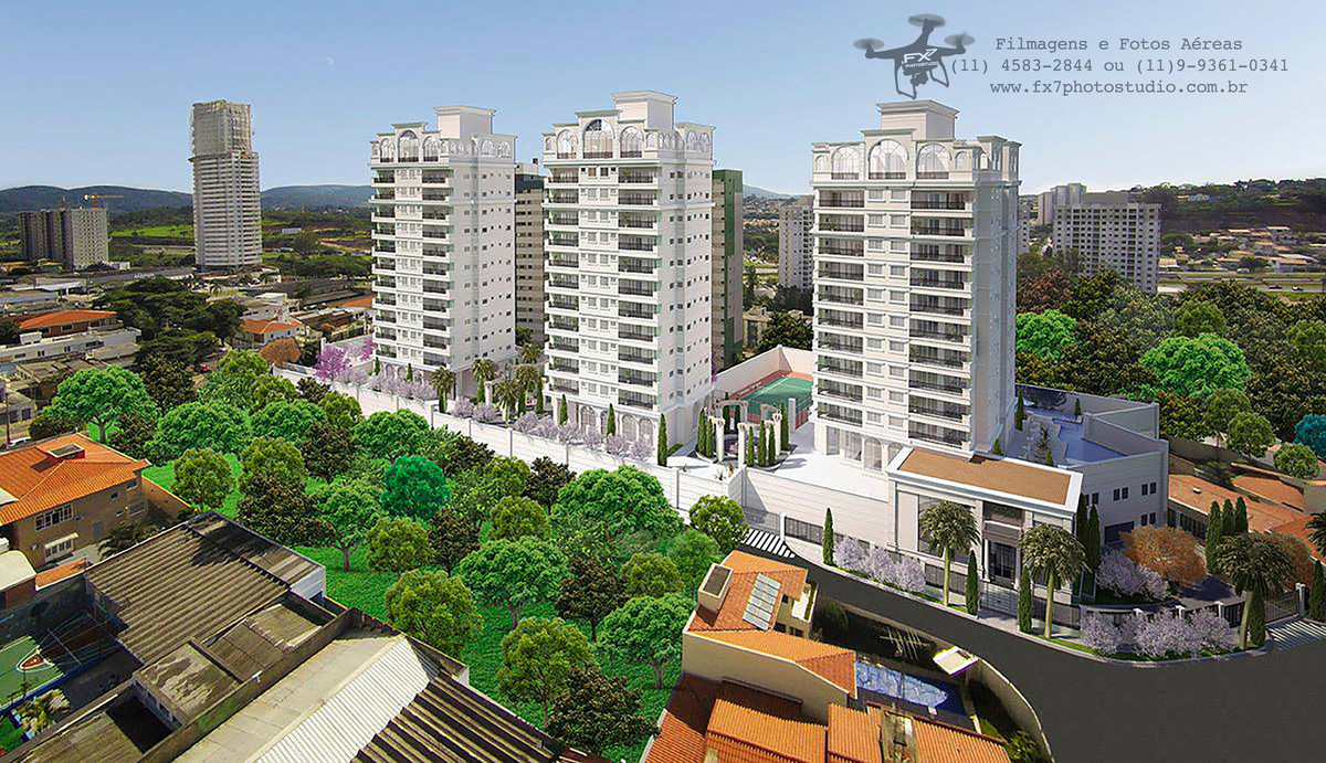 Foto Aérea e Implantação de 3D de Obra