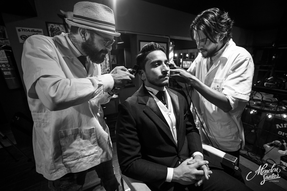 Making of do noivo na Santa Barbearia