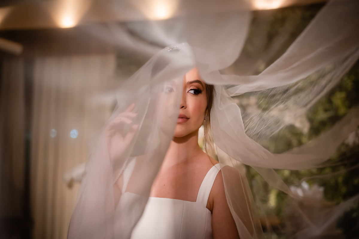 Fotos da noiva com o véu