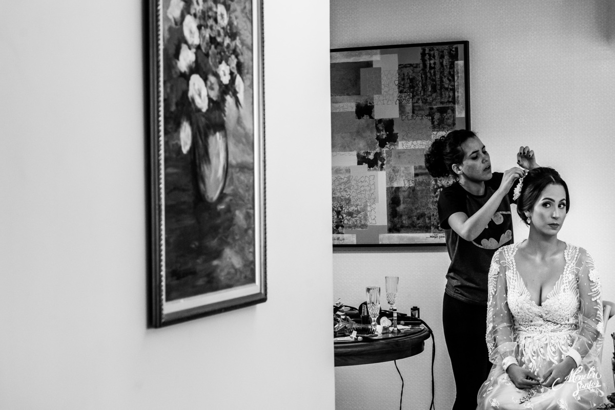 making of da noiva com as madrinhas por fotógrafo de casamento em fortaleza Meneleu Santos