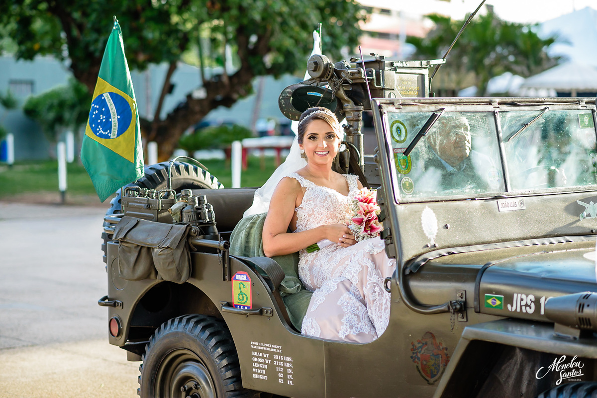 Noiva militar no iate clube em Fortaleza