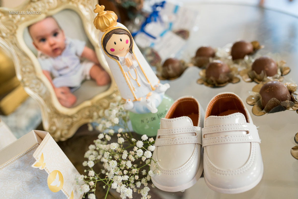 Batizado do pequeno Miguel realizado na Igreja Nossa Senhora das Graças e a recepção na Bon Jour Cafeteria
