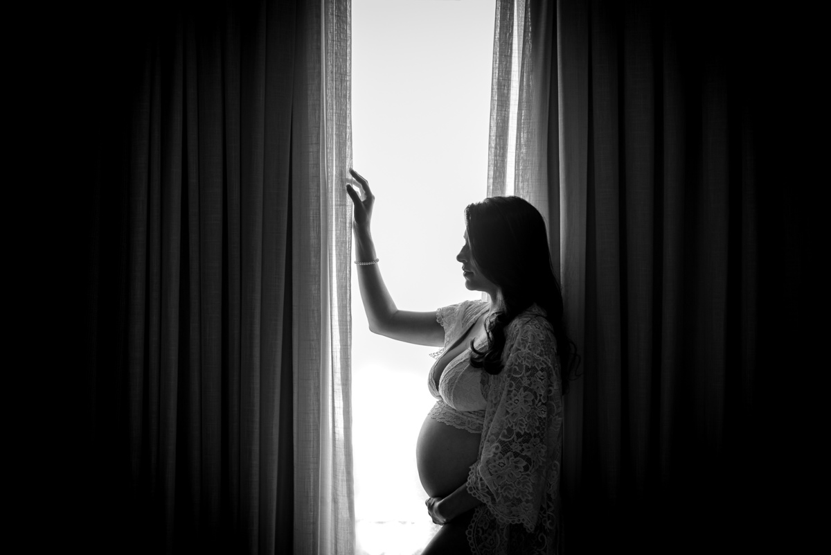 gestante de lingerie