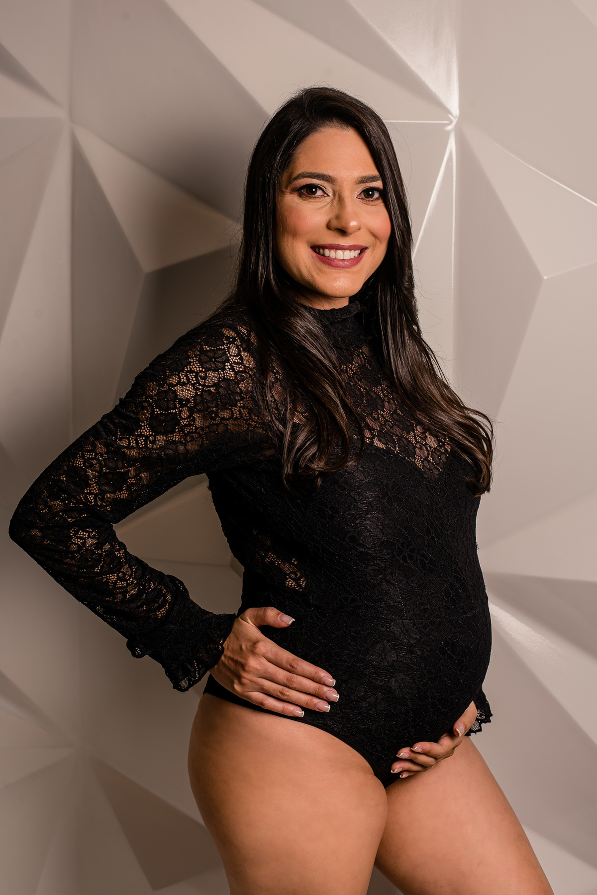 gestante de lingerie