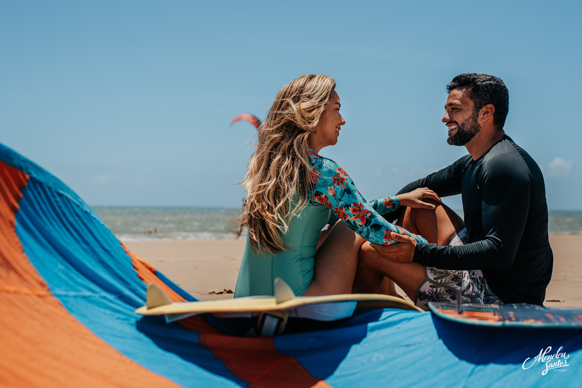Ensaio com kitesurf na praia do Cumbuco no Ceará