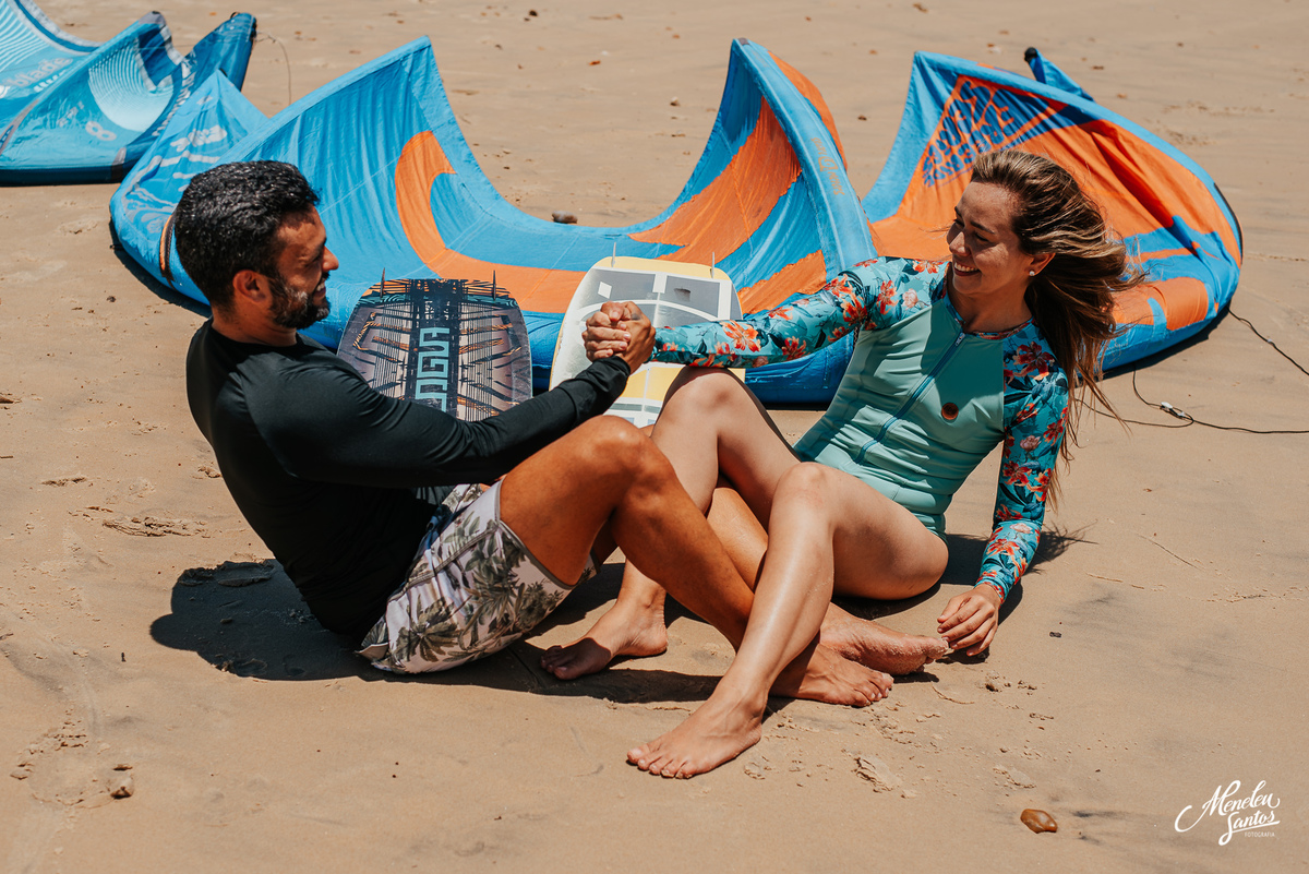 Pré wedding no Cumbuco com casal  kitesurf 