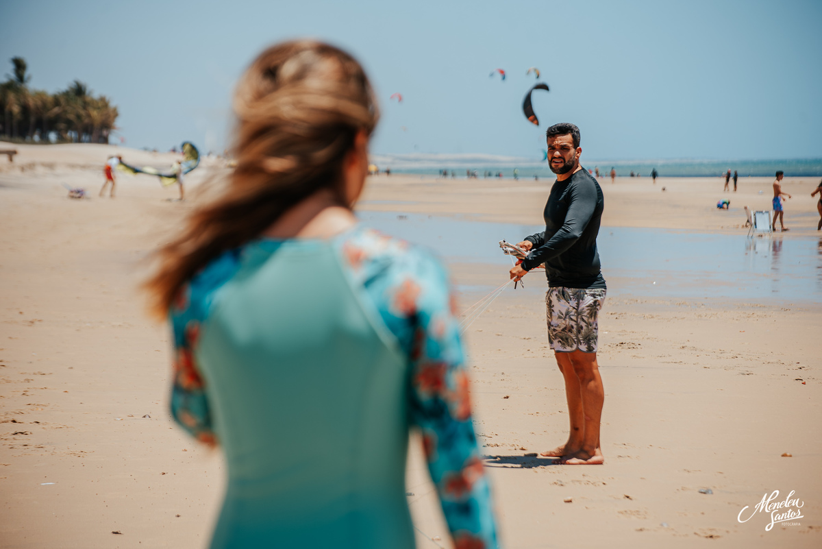 Ensaio com kitesurf na praia do Cumbuco no Ceará