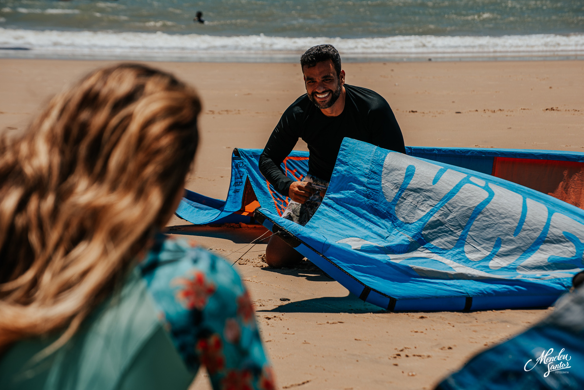 Ensaio com kitesurf na praia do Cumbuco no Ceará