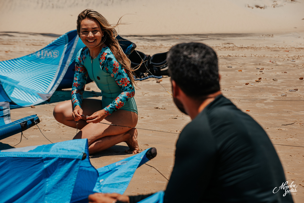 Ensaio com kitesurf na praia do Cumbuco no Ceará