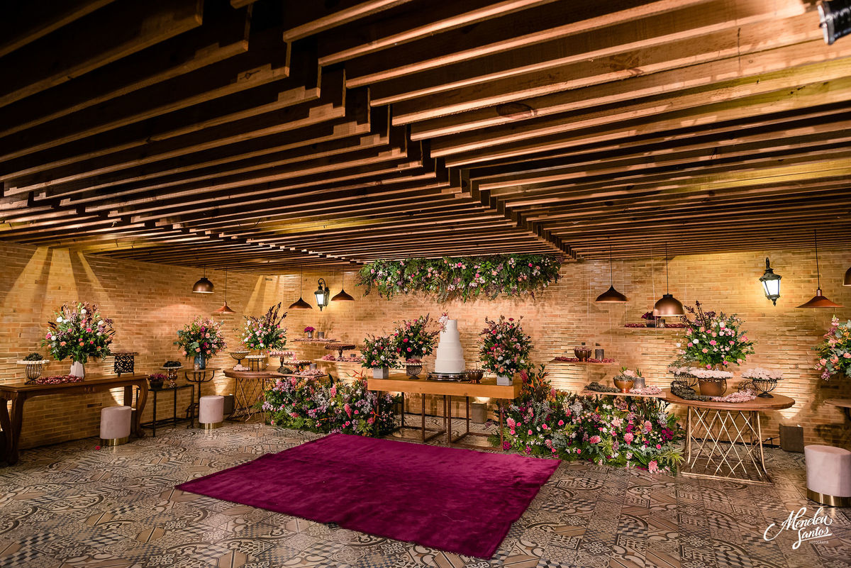 casamento com decoração no buffet Casa Viriato