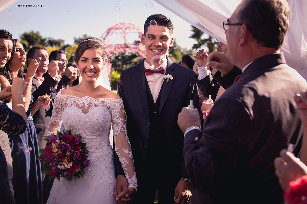 Cerimonia de casamento de dia