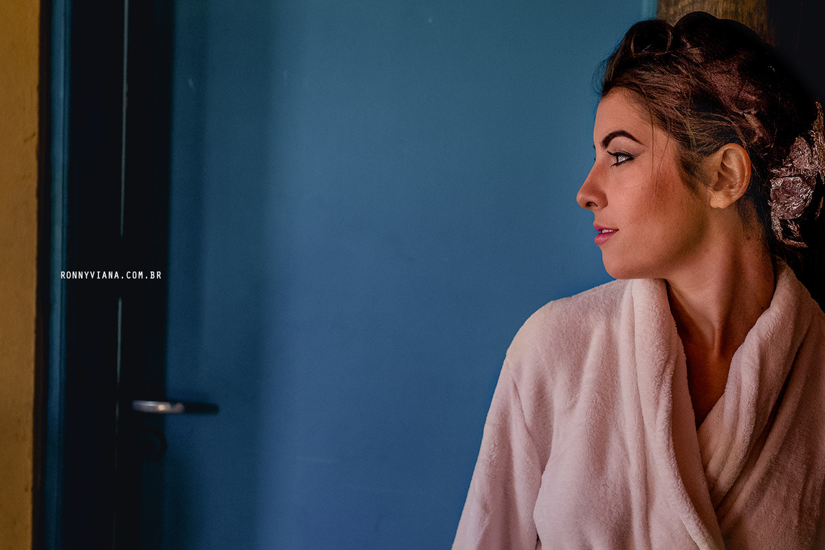 Fotografia Criativa de noiva no making of