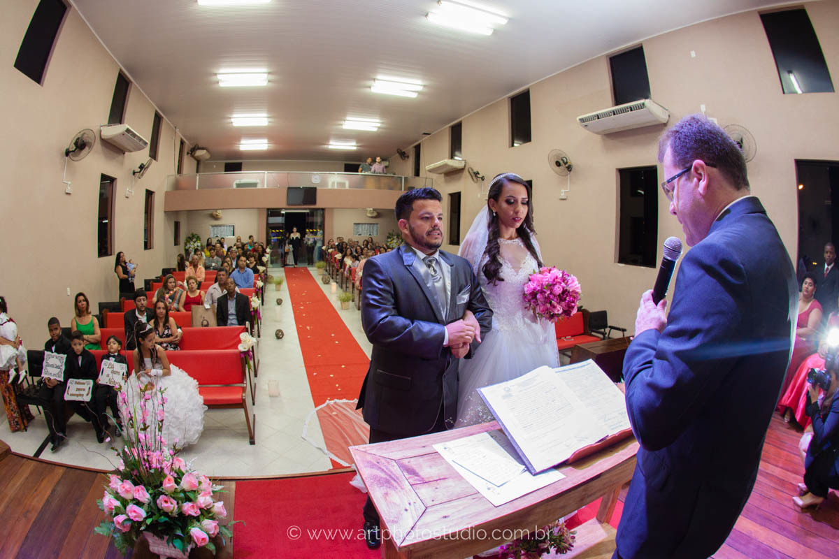 Cerimônia de casamento religiosa na Igreja Batista de Barra de São João, Casimiro de Abreu / RJ
