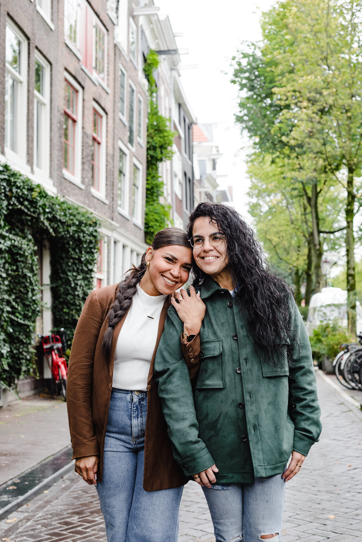  couple walking on a street in Amsterdam