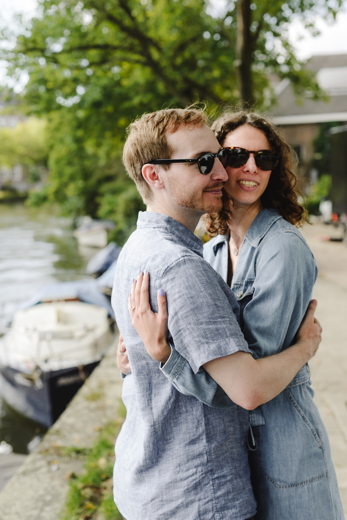 Surprise engagement proposal in Amsterdam, The Netherlands. Couple Photo session after the proposal.