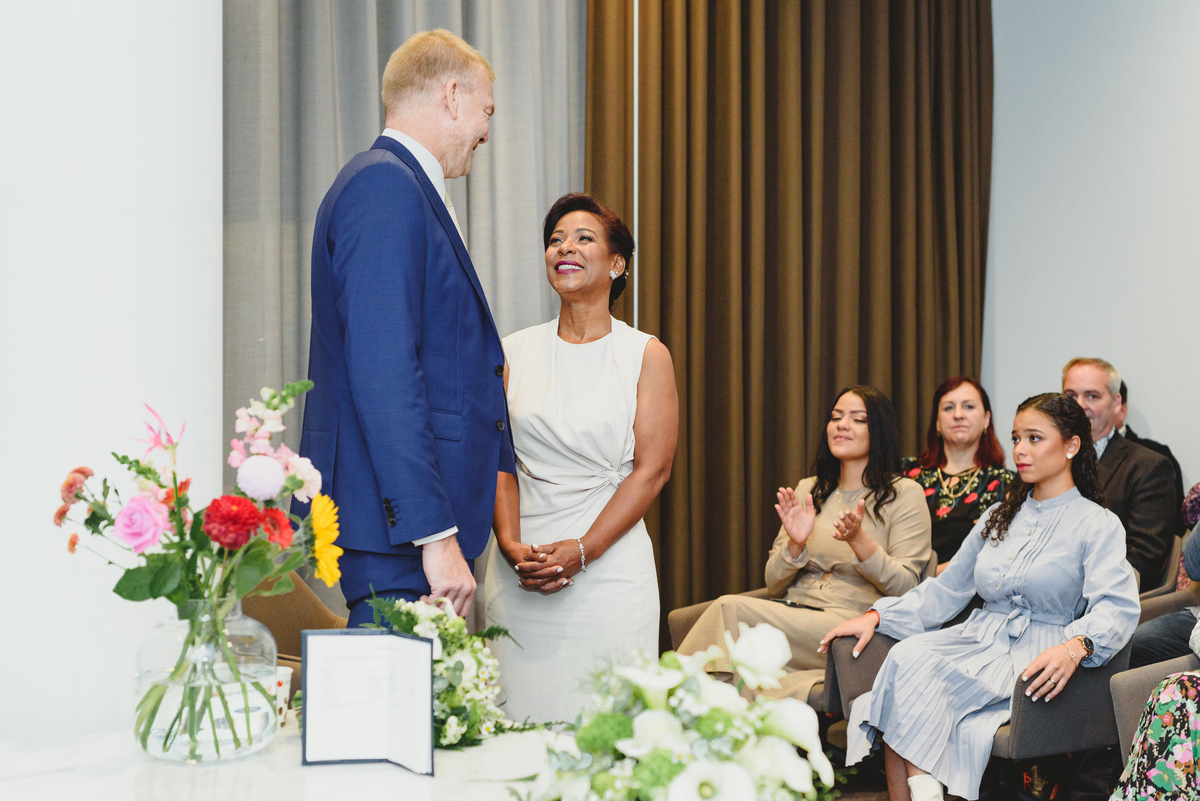 civil wedding ceremony at Gemeente Amsterdam on the Amste