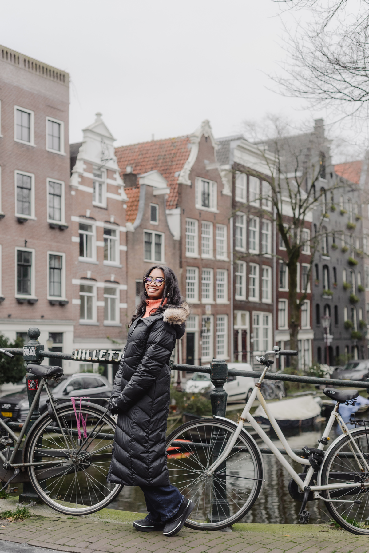 Teenage girl portrait during a winter photo session in Amsterdam