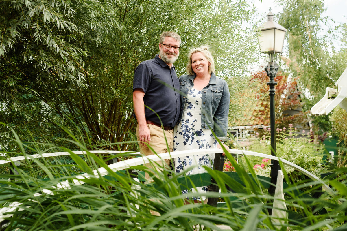 Couple picture of travellers in Zaanse Schans village