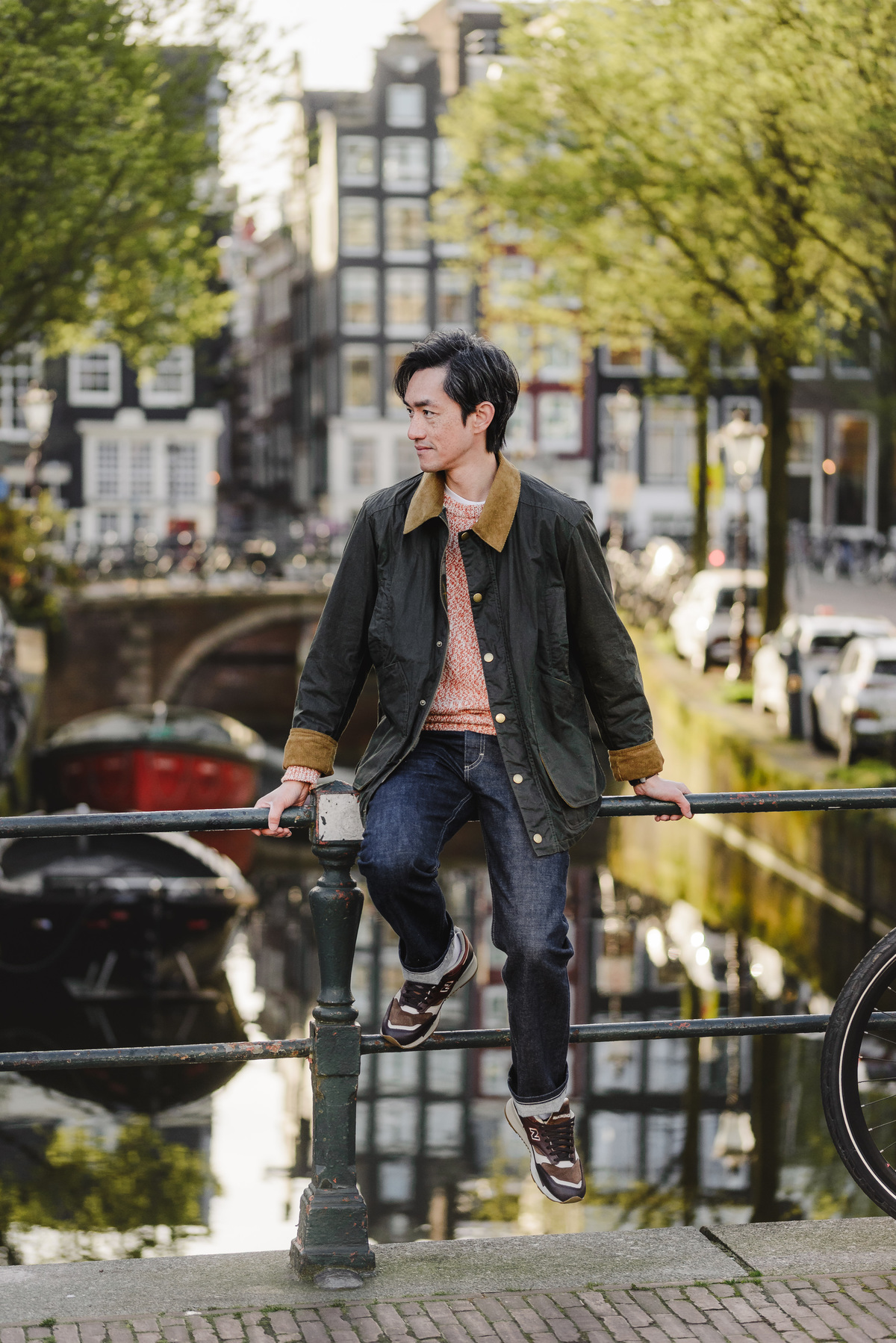 Portrait of a man beside an Amsterdam canal