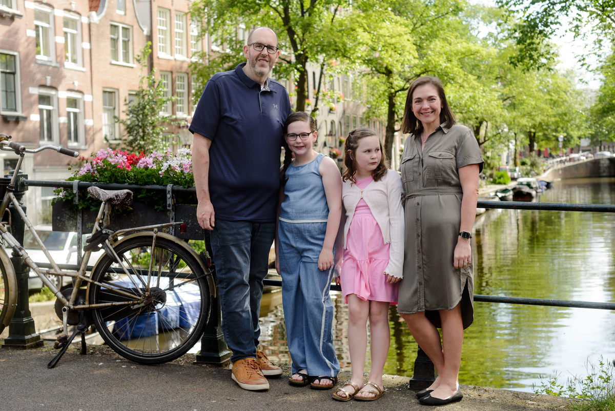Natural family portraits captured during an Amsterdam vacation.