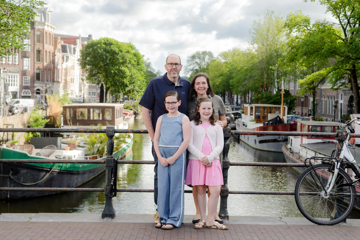 Natural family portraits captured during an Amsterdam vacation.